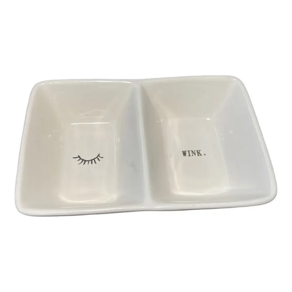 Rae Dunn divided tray WINK in gold letters